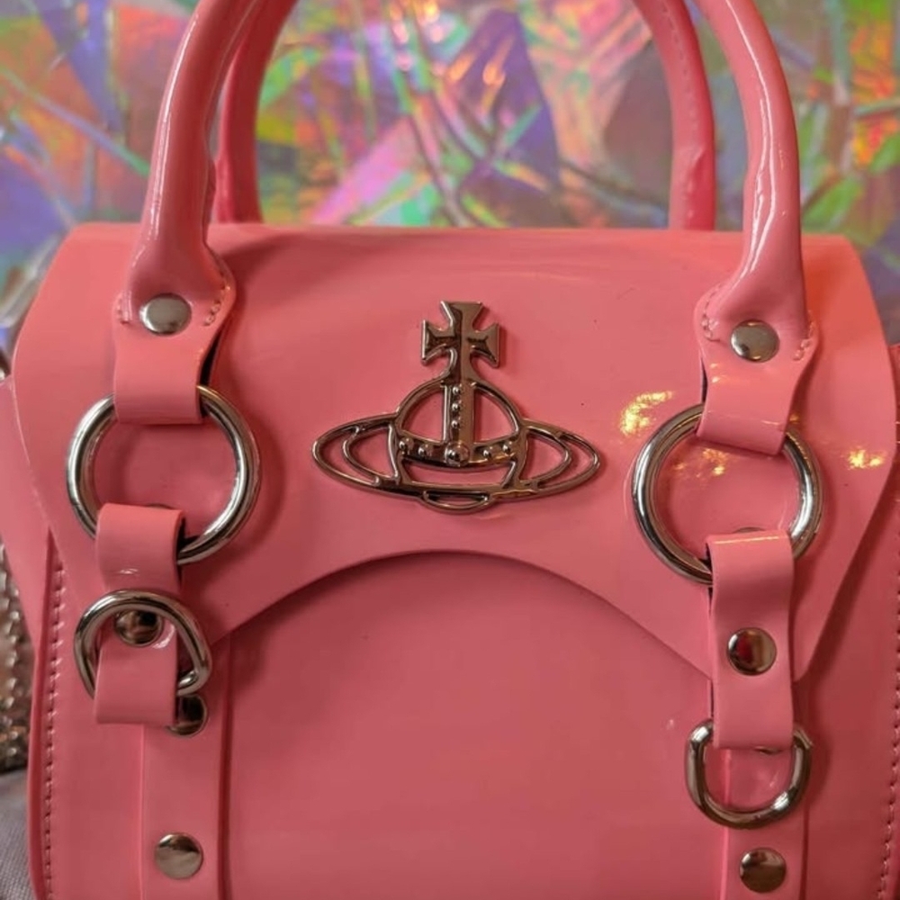 Vivienne Westwood Pink Mini Bag with Silver Accents - Picture 2 of 2
